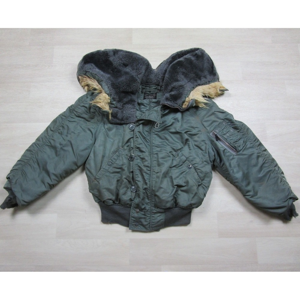 Vintage 60s USAF N-2B Flight Jacket (L) Alpha Industries Coyote Fur Vietnam 1963